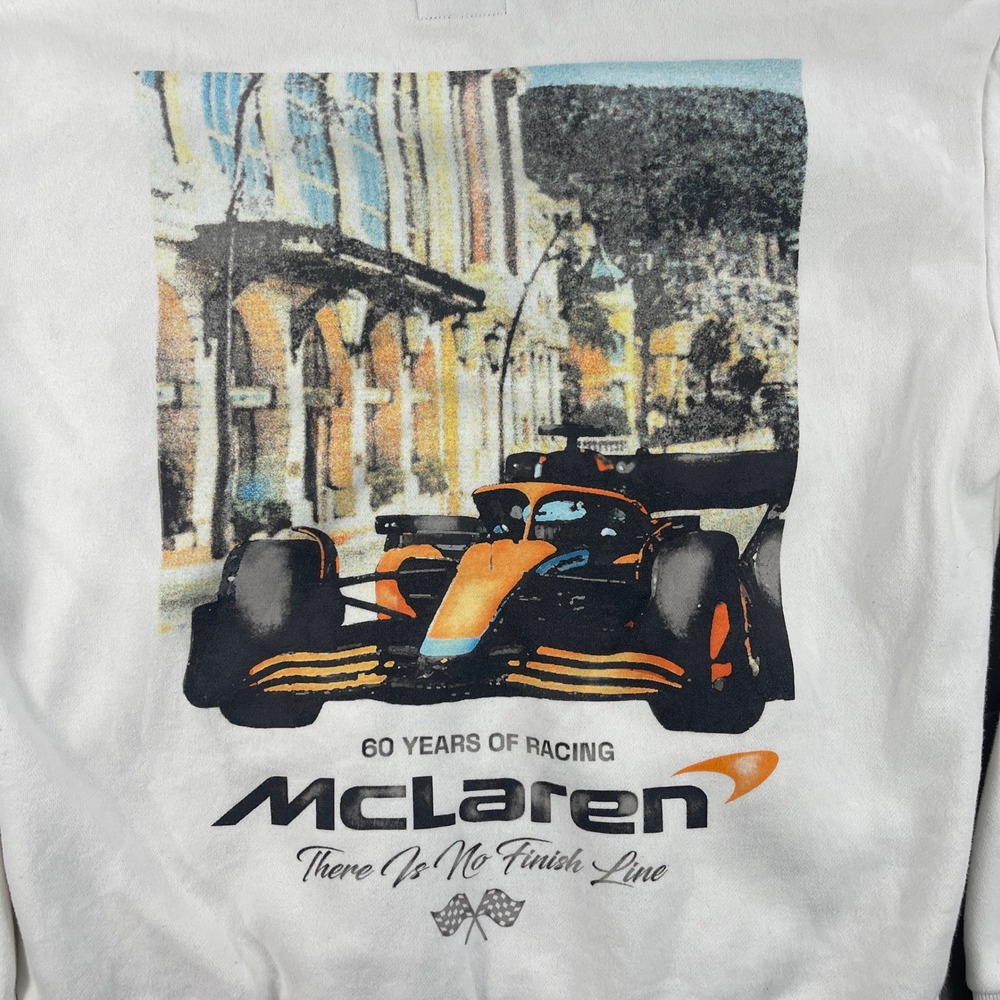 McLaren Men Large White Hoodie Formula 1 Team Logo Racing Pullover